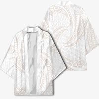 White Sunday Lotu Tamaiti Kimono Polynesian Wave Pastel Nude LT9 - Polynesian Pride