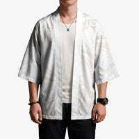White Sunday Lotu Tamaiti Kimono Polynesian Wave Pastel Nude LT9 - Polynesian Pride