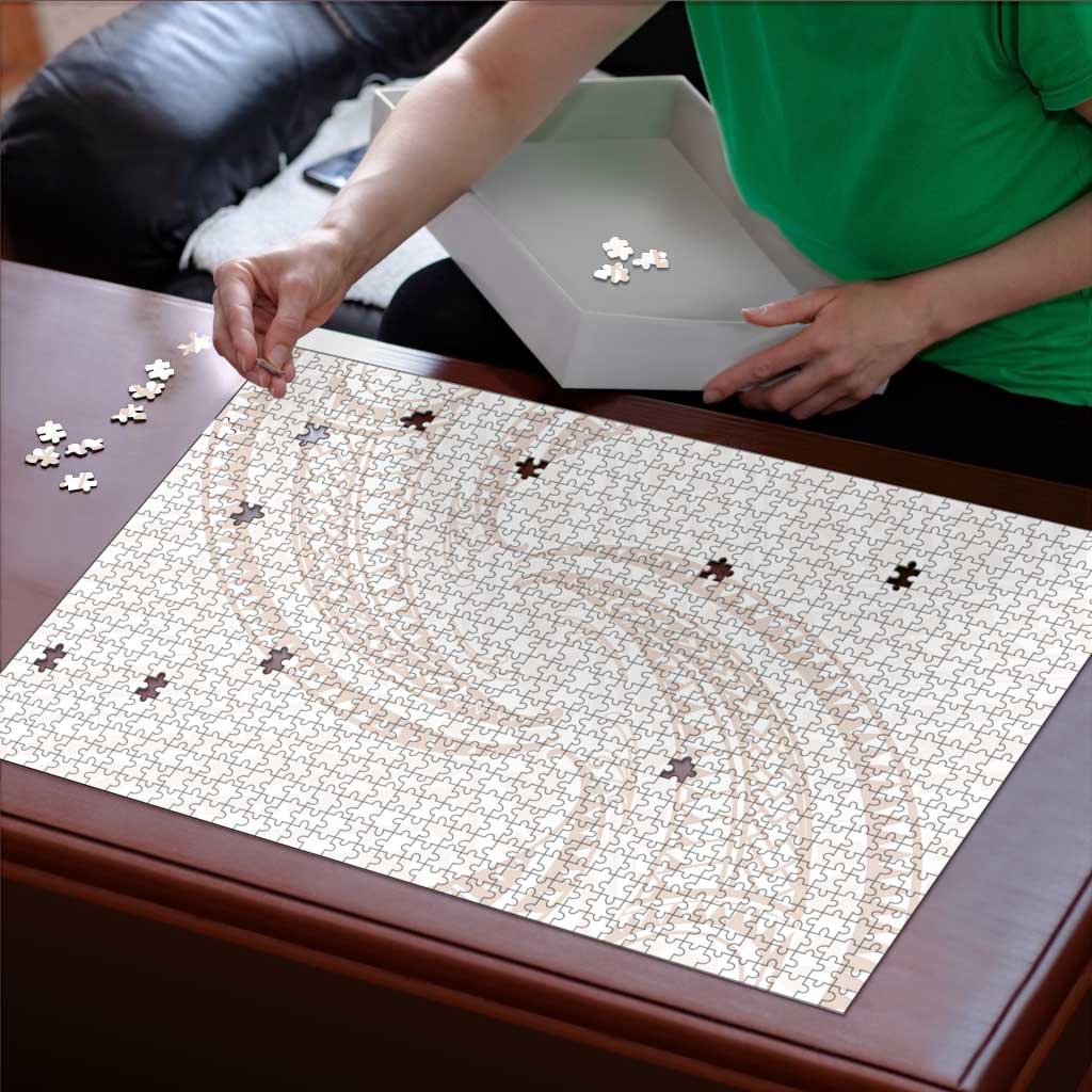 White Sunday Lotu Tamaiti Puzzle Polynesian Wave Pastel Nude LT9 - Polynesian Pride