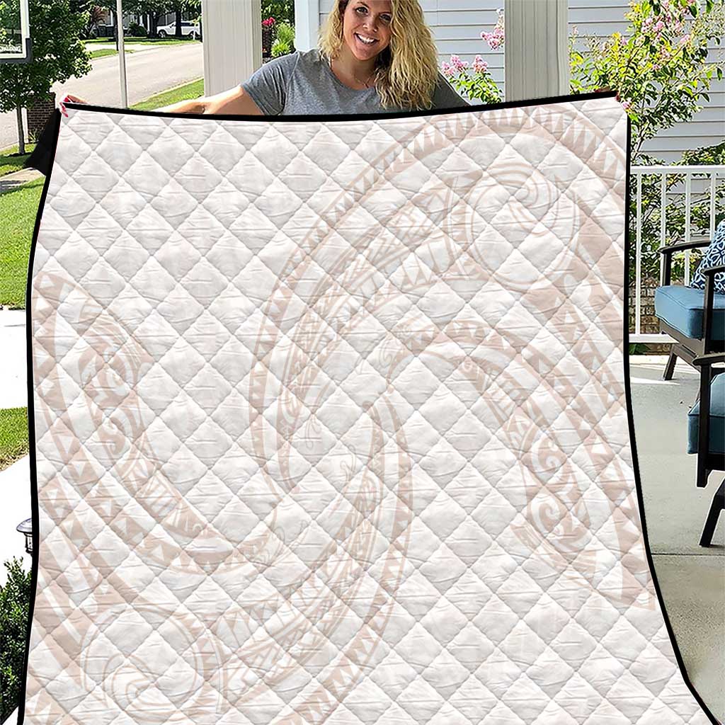 White Sunday Lotu Tamaiti Quilt Polynesian Wave Pastel Nude LT9 Nude - Polynesian Pride