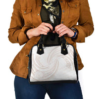 White Sunday Lotu Tamaiti Shoulder Handbag Polynesian Wave Pastel Nude LT9 - Polynesian Pride