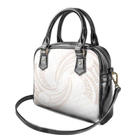 White Sunday Lotu Tamaiti Shoulder Handbag Polynesian Wave Pastel Nude LT9 - Polynesian Pride