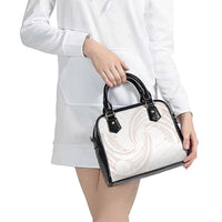 White Sunday Lotu Tamaiti Shoulder Handbag Polynesian Wave Pastel Nude LT9 - Polynesian Pride