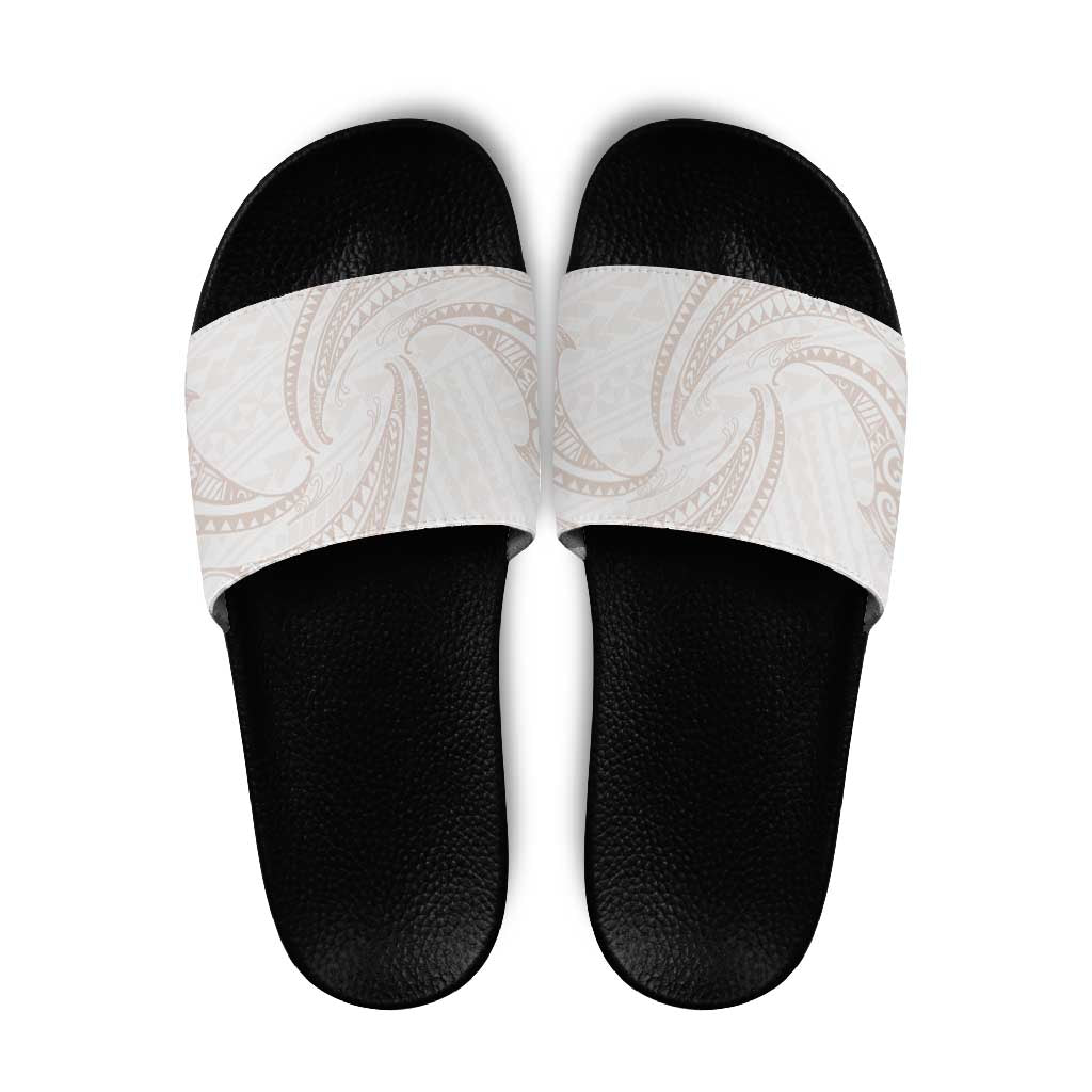 White Sunday Lotu Tamaiti Slide Sandals Polynesian Wave Pastel Nude LT9 Nude - Polynesian Pride