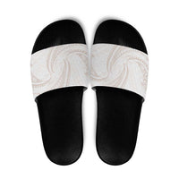White Sunday Lotu Tamaiti Slide Sandals Polynesian Wave Pastel Nude LT9 Nude - Polynesian Pride