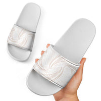 White Sunday Lotu Tamaiti Slide Sandals Polynesian Wave Pastel Nude LT9 - Polynesian Pride