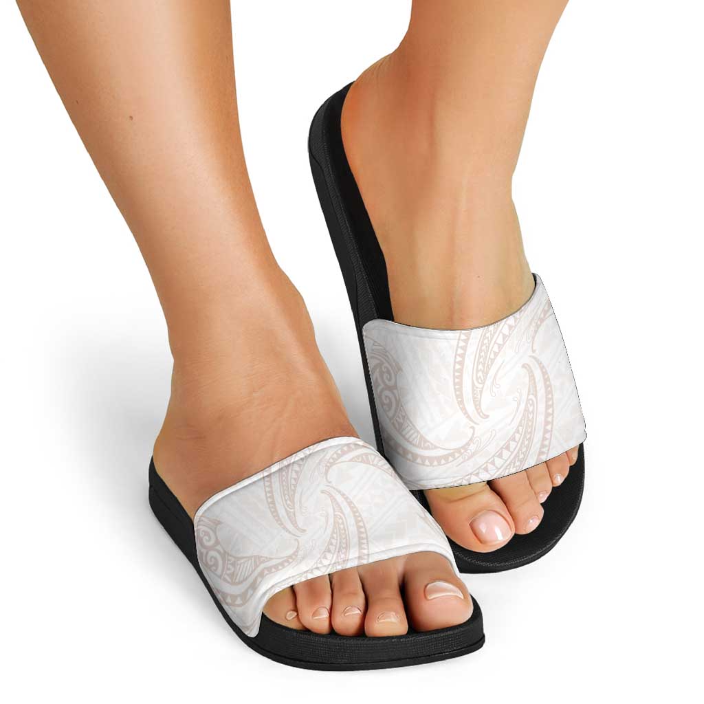 White Sunday Lotu Tamaiti Slide Sandals Polynesian Wave Pastel Nude LT9 - Polynesian Pride
