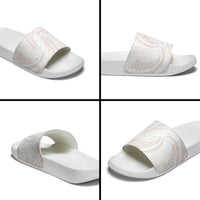 White Sunday Lotu Tamaiti Slide Sandals Polynesian Wave Pastel Nude LT9 - Polynesian Pride