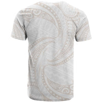 White Sunday Lotu Tamaiti T Shirt Polynesian Wave Pastel Nude LT9 - Polynesian Pride