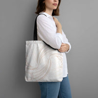 White Sunday Lotu Tamaiti Tote Bag Polynesian Wave Pastel Nude LT9 - Polynesian Pride