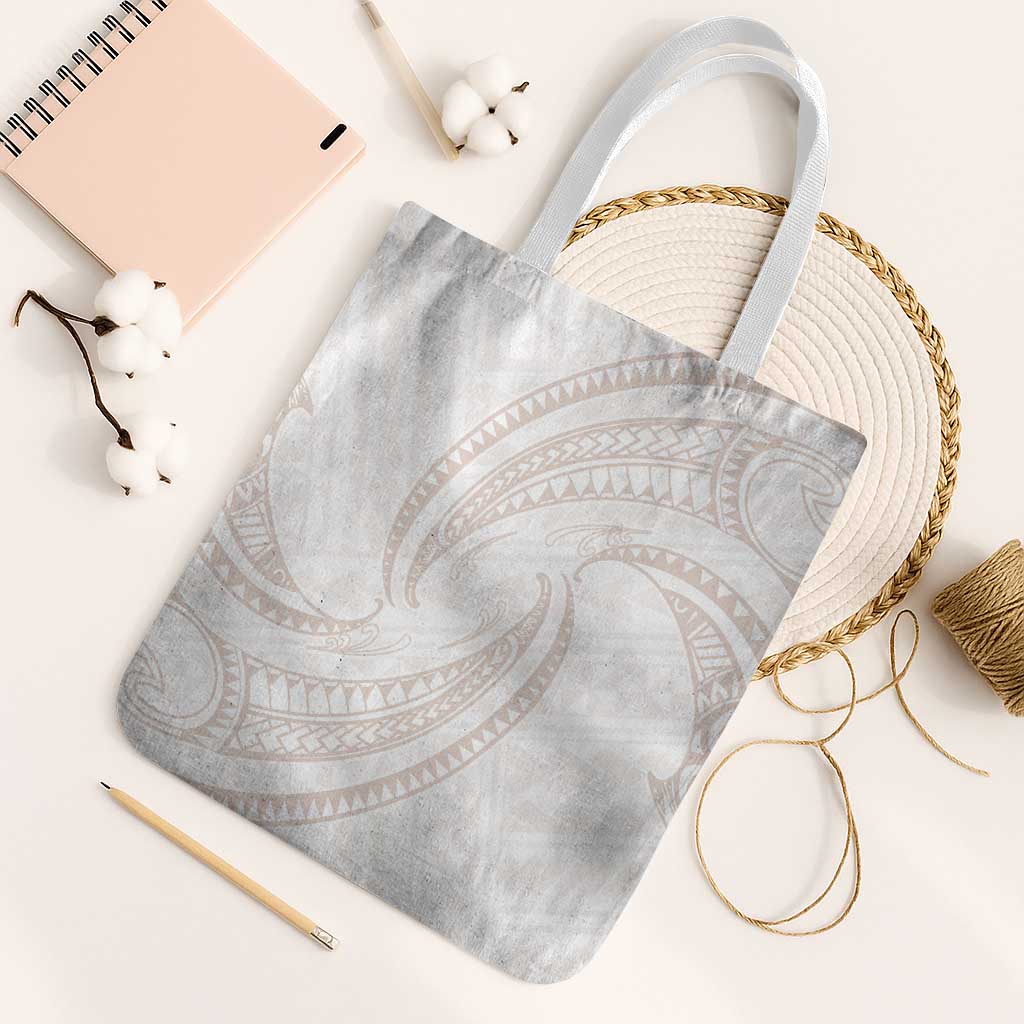 White Sunday Lotu Tamaiti Tote Bag Polynesian Wave Pastel Nude LT9 White Strap One Size Nude - Polynesian Pride