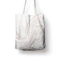 White Sunday Lotu Tamaiti Tote Bag Polynesian Wave Pastel Nude LT9 - Polynesian Pride