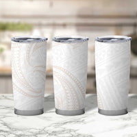 White Sunday Lotu Tamaiti Tumbler Cup Polynesian Wave Pastel Nude LT9 - Polynesian Pride