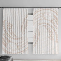 White Sunday Lotu Tamaiti Window Curtain Polynesian Wave Pastel Nude LT9 With Hooks Nude - Polynesian Pride