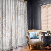 White Sunday Lotu Tamaiti Window Curtain Polynesian Wave Pastel Nude LT9 - Polynesian Pride