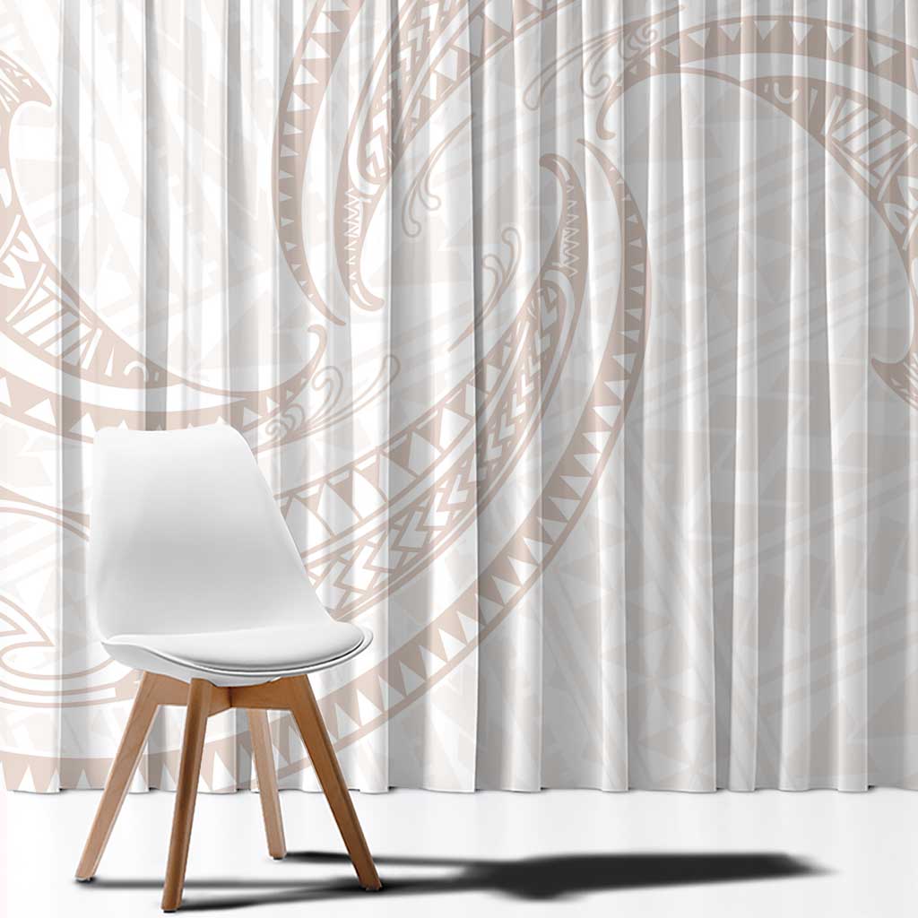 White Sunday Lotu Tamaiti Window Curtain Polynesian Wave Pastel Nude LT9 - Polynesian Pride