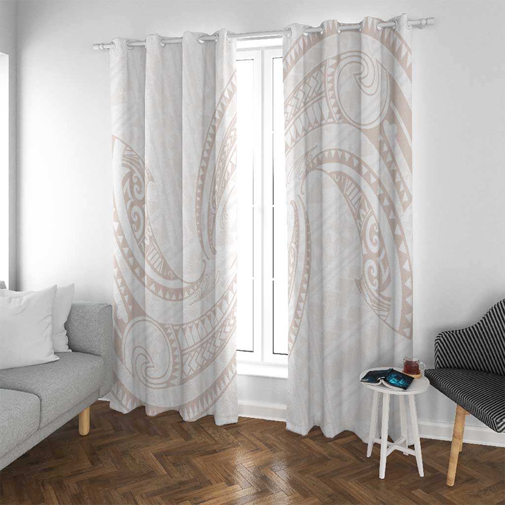 White Sunday Lotu Tamaiti Window Curtain Polynesian Wave Pastel Nude LT9 With Grommets Nude - Polynesian Pride