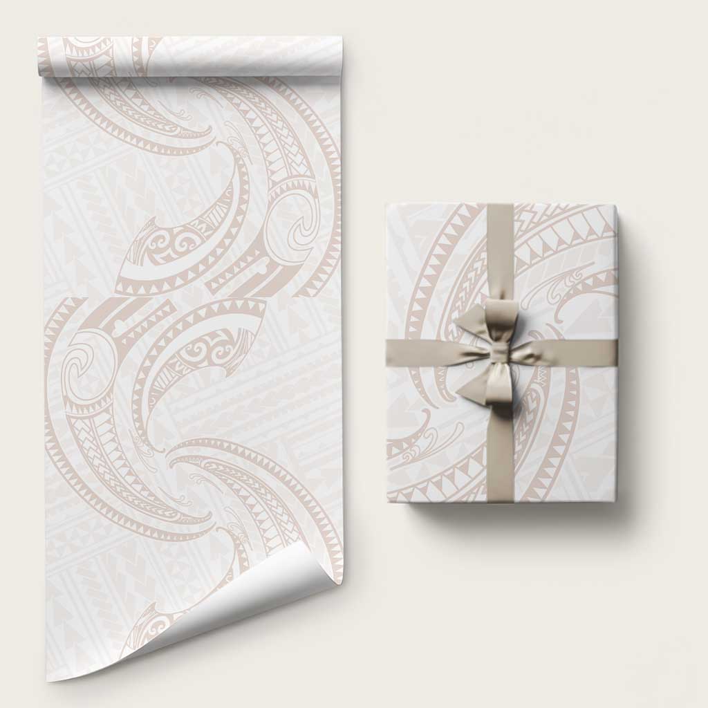 White Sunday Lotu Tamaiti Wrapping Paper Polynesian Wave Pastel Nude LT9 58" × 23" Nude - Polynesian Pride