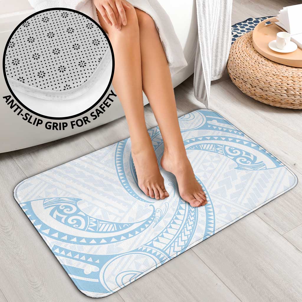 White Sunday Lotu Tamaiti Bathroom Set Polynesian Wave Pastel Sky Blue LT9 - Polynesian Pride