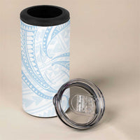 White Sunday Lotu Tamaiti 4 in 1 Can Cooler Tumbler Polynesian Wave Pastel Sky Blue LT9 - Polynesian Pride