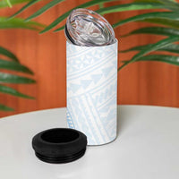 White Sunday Lotu Tamaiti 4 in 1 Can Cooler Tumbler Polynesian Wave Pastel Sky Blue LT9 - Polynesian Pride