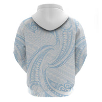 White Sunday Lotu Tamaiti Hoodie Polynesian Wave Pastel Sky Blue LT9 - Polynesian Pride