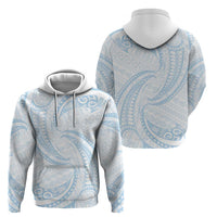 White Sunday Lotu Tamaiti Hoodie Polynesian Wave Pastel Sky Blue LT9 - Polynesian Pride