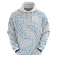 White Sunday Lotu Tamaiti Hoodie Polynesian Wave Pastel Sky Blue LT9 - Polynesian Pride