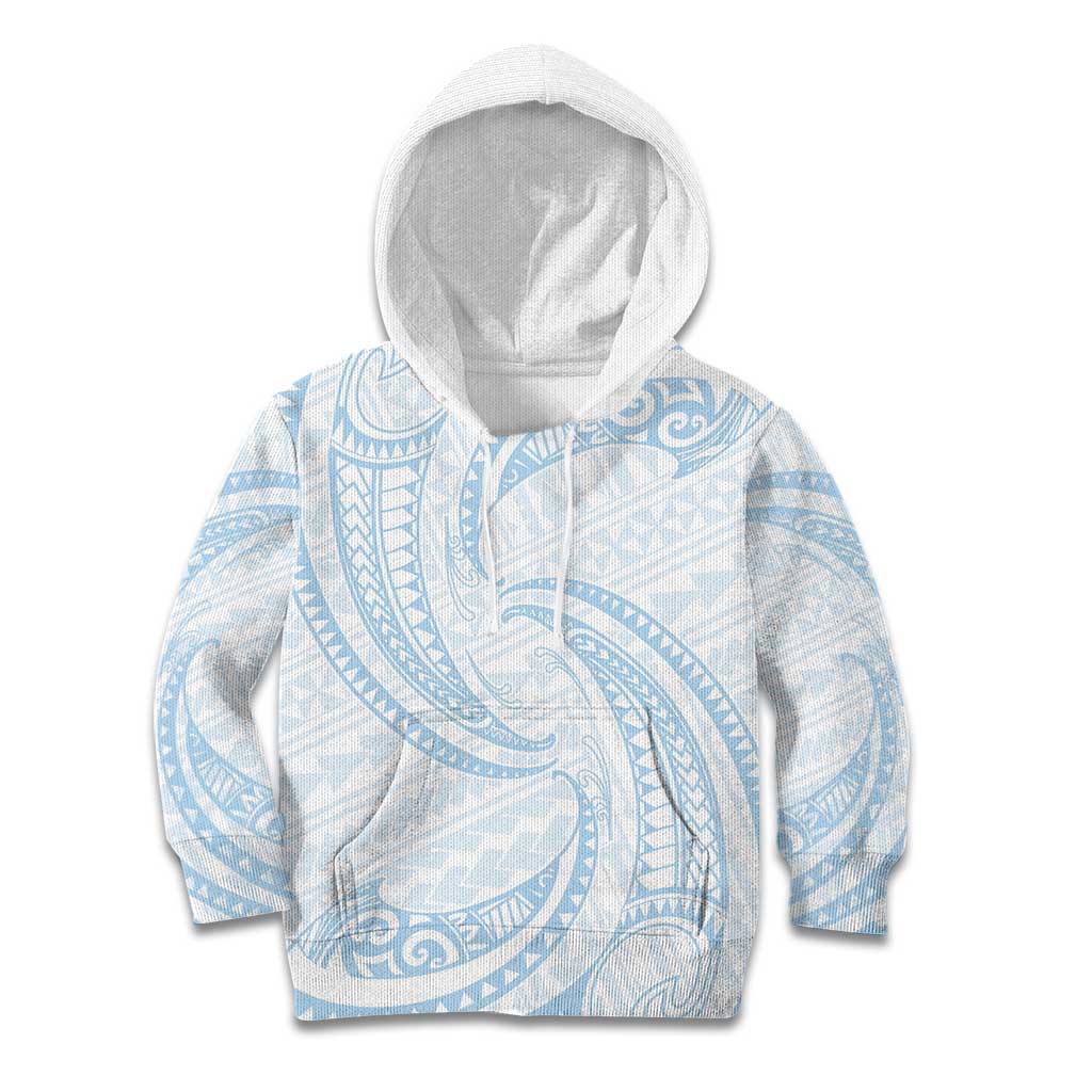 White Sunday Lotu Tamaiti Kid Hoodie Polynesian Wave Pastel Sky Blue LT9 Hoodie Blue - Polynesian Pride