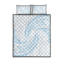 White Sunday Lotu Tamaiti Quilt Bed Set Polynesian Wave Pastel Sky Blue LT9 - Polynesian Pride