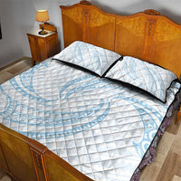 White Sunday Lotu Tamaiti Quilt Bed Set Polynesian Wave Pastel Sky Blue LT9 - Polynesian Pride