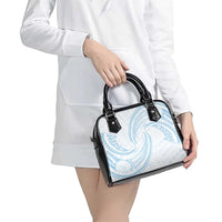 White Sunday Lotu Tamaiti Shoulder Handbag Polynesian Wave Pastel Sky Blue LT9 - Polynesian Pride