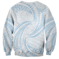 White Sunday Lotu Tamaiti Sweatshirt Polynesian Wave Pastel Sky Blue LT9 - Polynesian Pride