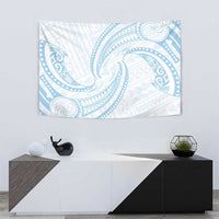 White Sunday Lotu Tamaiti Tapestry Polynesian Wave Pastel Sky Blue LT9 - Polynesian Pride