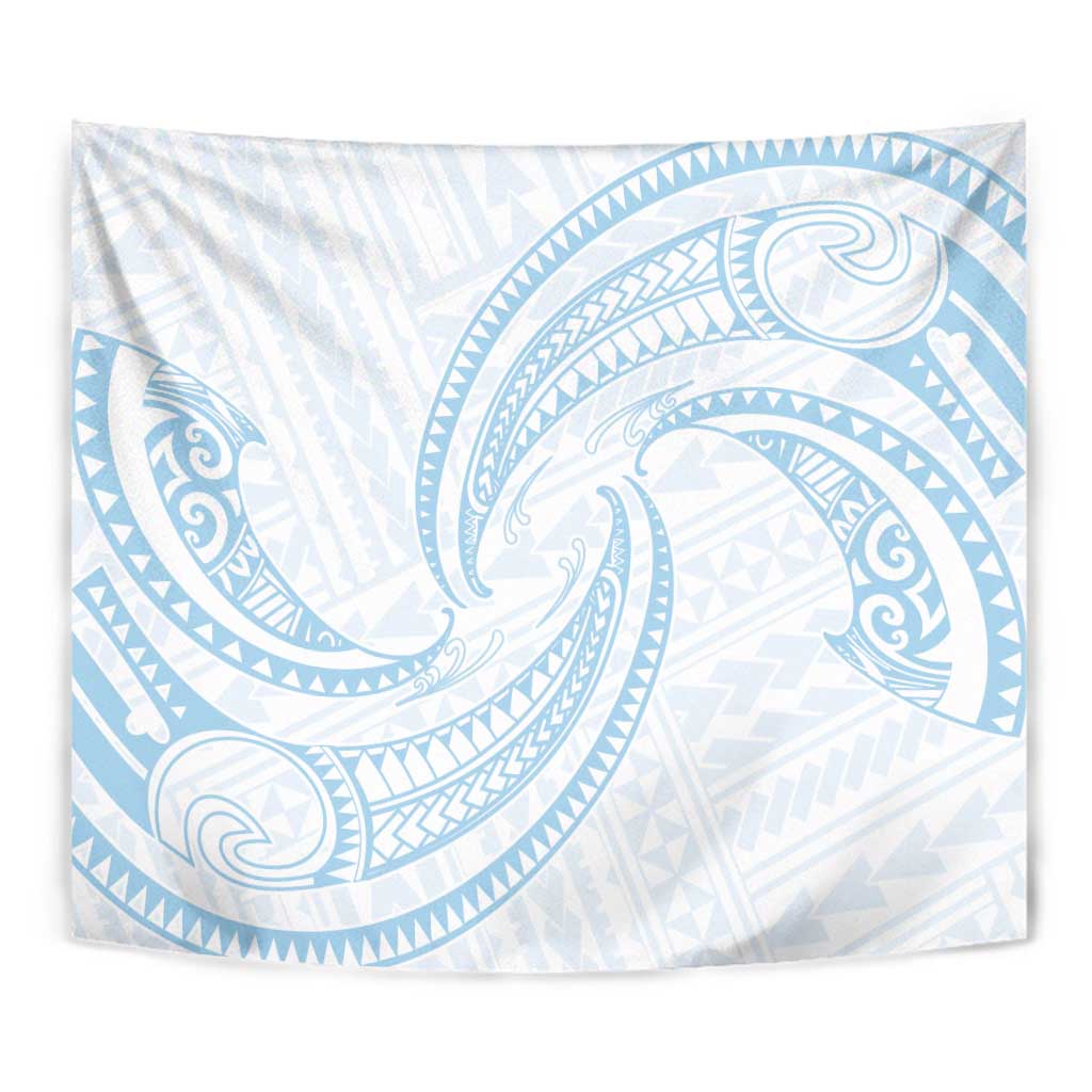 White Sunday Lotu Tamaiti Tapestry Polynesian Wave Pastel Sky Blue LT9 - Polynesian Pride