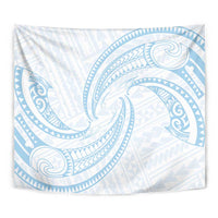 White Sunday Lotu Tamaiti Tapestry Polynesian Wave Pastel Sky Blue LT9 - Polynesian Pride