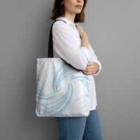 White Sunday Lotu Tamaiti Tote Bag Polynesian Wave Pastel Sky Blue LT9 - Polynesian Pride