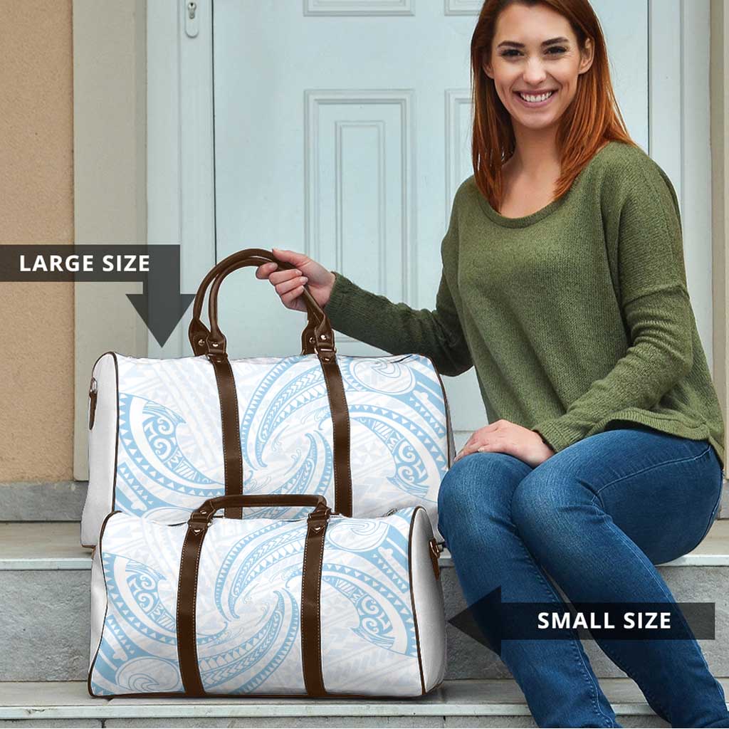 White Sunday Lotu Tamaiti Travel Bag Polynesian Wave Pastel Sky Blue LT9 - Polynesian Pride