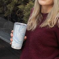 White Sunday Lotu Tamaiti Tumbler Cup Polynesian Wave Pastel Sky Blue LT9 - Polynesian Pride