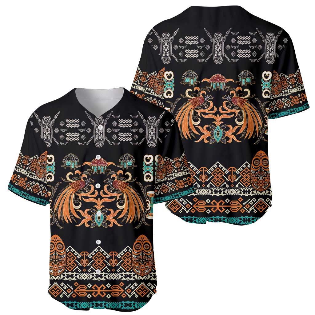 Black Batik Papua-inspired Pattern Baseball Jersey LT9 - Polynesian Pride