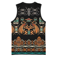 Black Batik Papua-inspired Pattern Basketball Jersey LT9 - Polynesian Pride