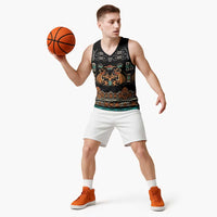 Black Batik Papua-inspired Pattern Basketball Jersey LT9 - Polynesian Pride