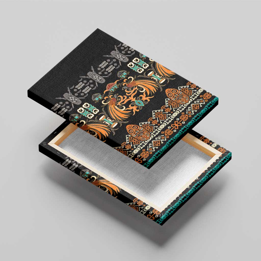 Black Batik Papua-inspired Pattern Canvas Wall Art LT9 - Polynesian Pride