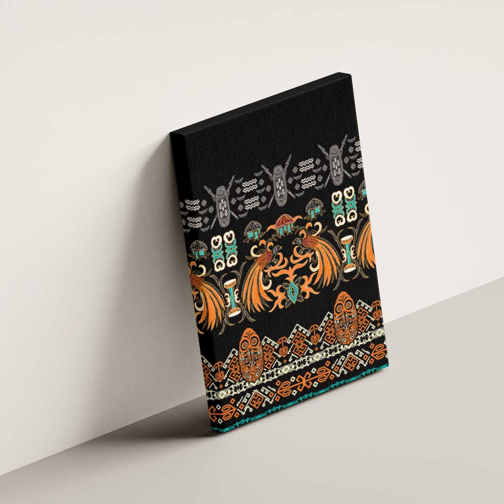 Black Batik Papua-inspired Pattern Canvas Wall Art LT9 - Polynesian Pride