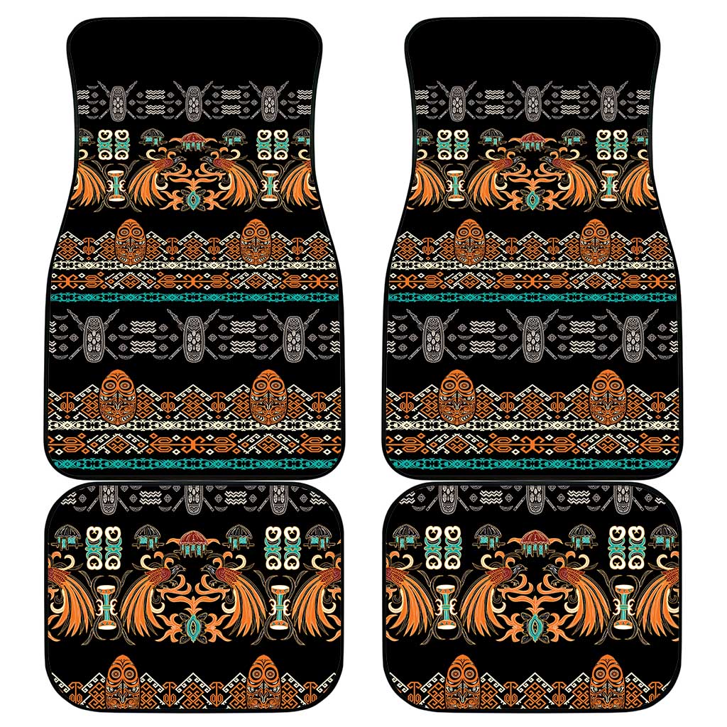 Black Batik Papua-inspired Pattern Car Mats LT9 - Polynesian Pride