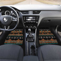 Black Batik Papua-inspired Pattern Car Mats LT9 Set 2pcs - Front Black - Polynesian Pride
