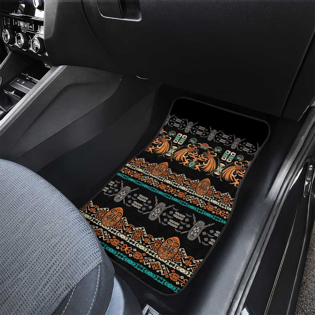 Black Batik Papua-inspired Pattern Car Mats LT9 - Polynesian Pride