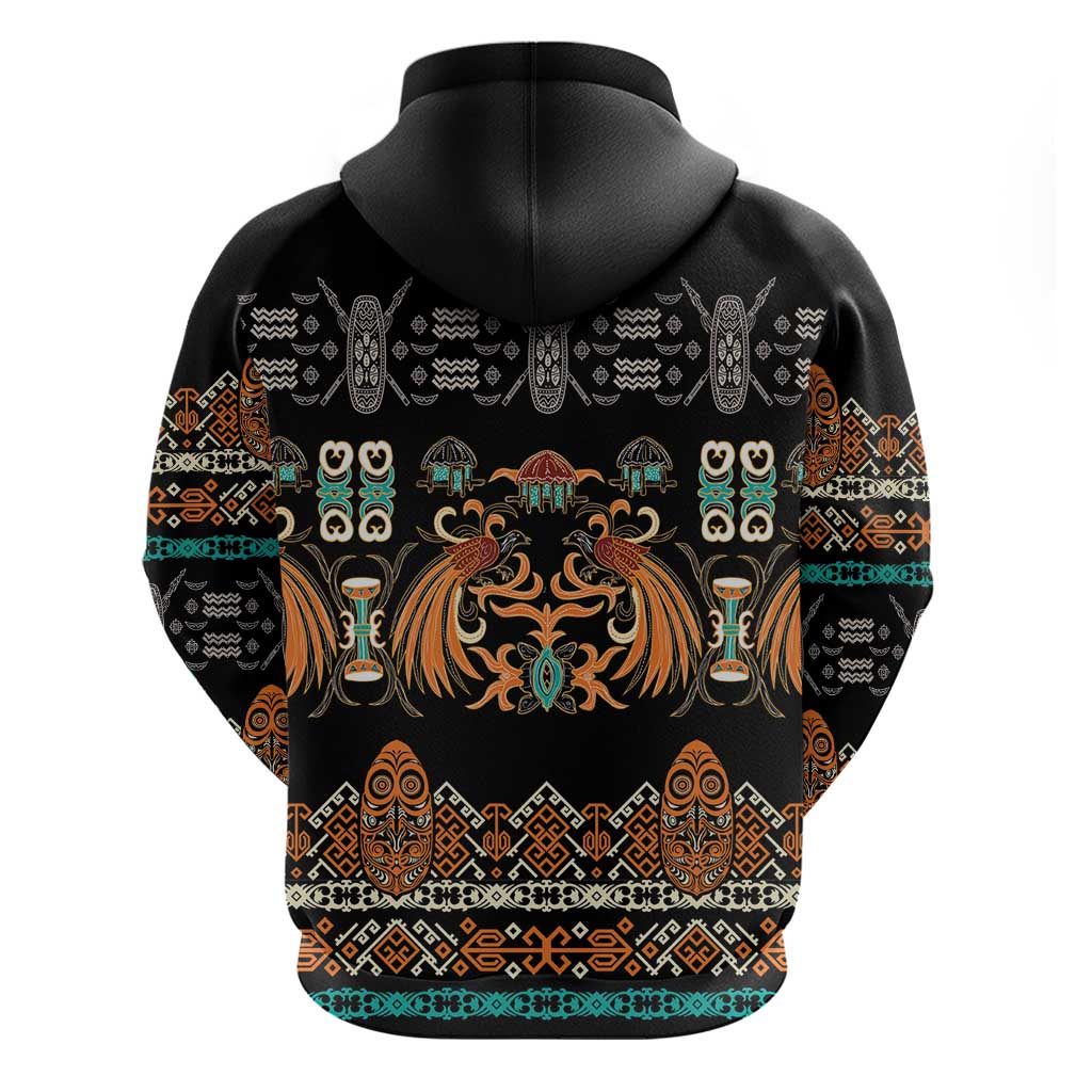 Black Batik Papua-inspired Pattern Hoodie LT9 - Polynesian Pride