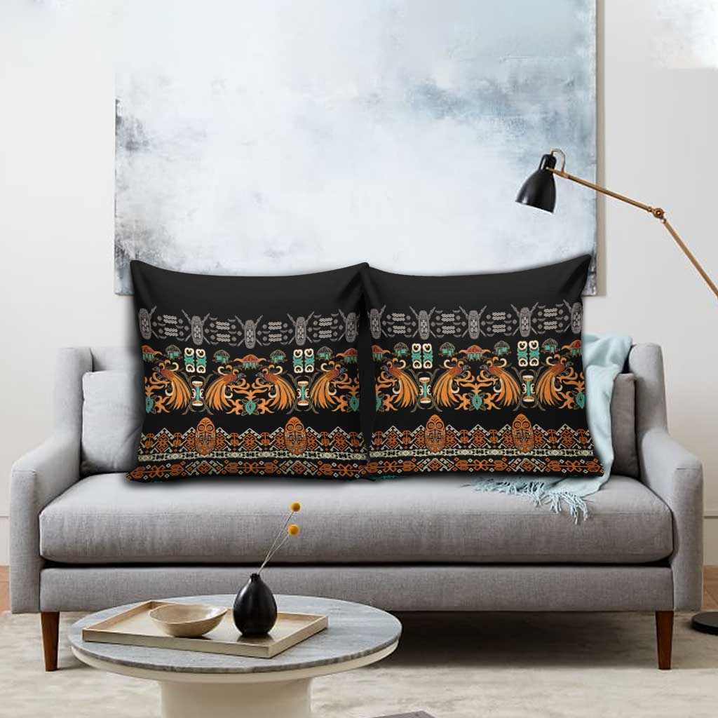 Black Batik Papua-inspired Pattern Pillow Cover LT9 - Polynesian Pride