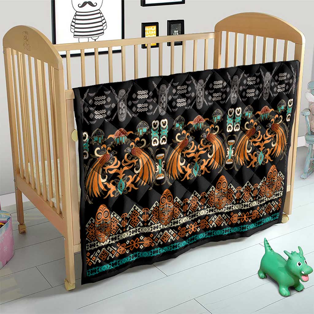 Black Batik Papua-inspired Pattern Quilt LT9 - Polynesian Pride
